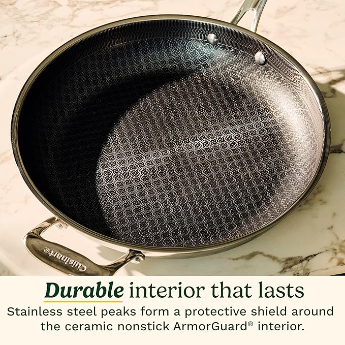 Cuisinart FusionPlus Hybrid Nonstick Stainless Steel Cookware Set, 2-Piece Skillet Cooking Set with PFAS-Free PURELYSEAR Ceramic Non Stick Technology, Scratch Proof, Cool Grip Handles, Dishwasher Safe