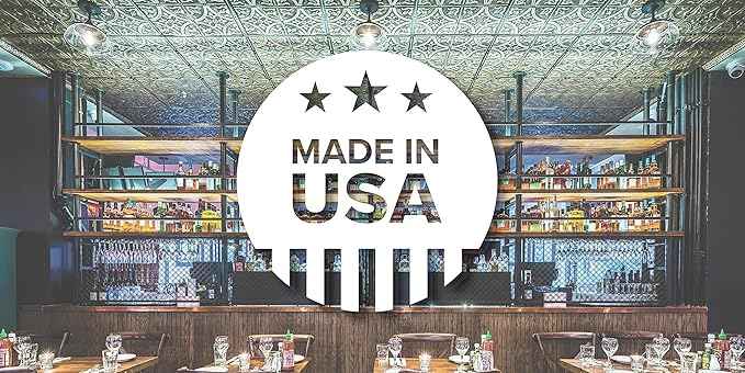 American Tin Ceilings Tin Backsplash [5-Pack with Trim Kit] in Pattern #19 and Bright White Gloss Color 24" x 24" (20 Sq Ft) for Kitchens | Genuine Tin | Made in The USA | Model: kit5-b-p19-wbg