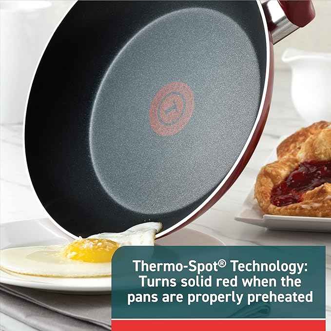 T-fal Essence, 20 Piece Non-Stick pots and pans Cookware Set, Red
