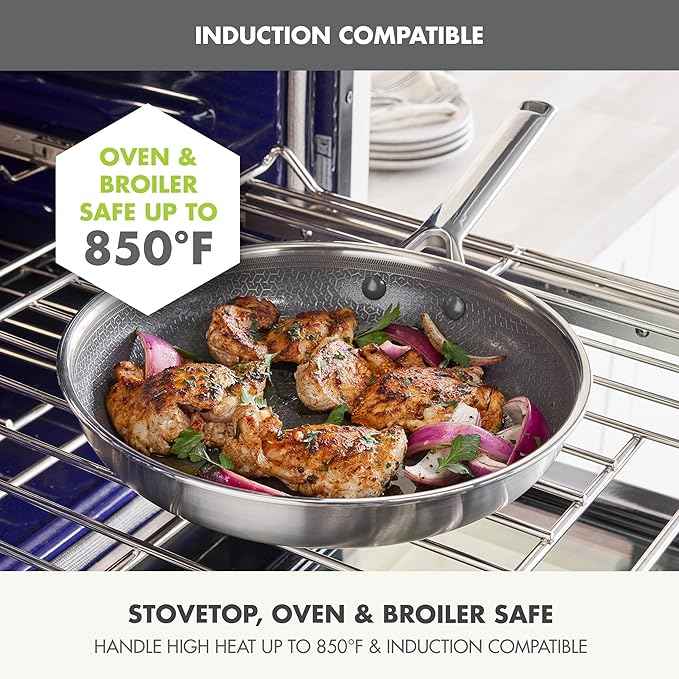 GreenPan Hybrid 9.5” & 11” Nonstick Stainless Steel Frying Pan Set, APEX Tri-Ply Thermobond PFAS-Free Ceramic Skillets, Induction & All Cooktop Compatible, Oven Temp to 850°F, Dishwasher Safe, Silver