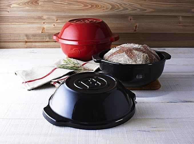 Emile Henry Ceramic Bread/Potato Cooker | Charcoal
