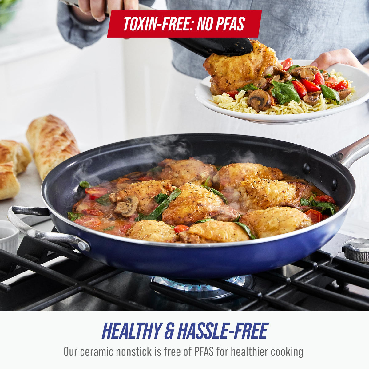 14" Diamond Infused Ceramic Nonstick Frying Pan Skillet (14" Frying Pan Skillet)