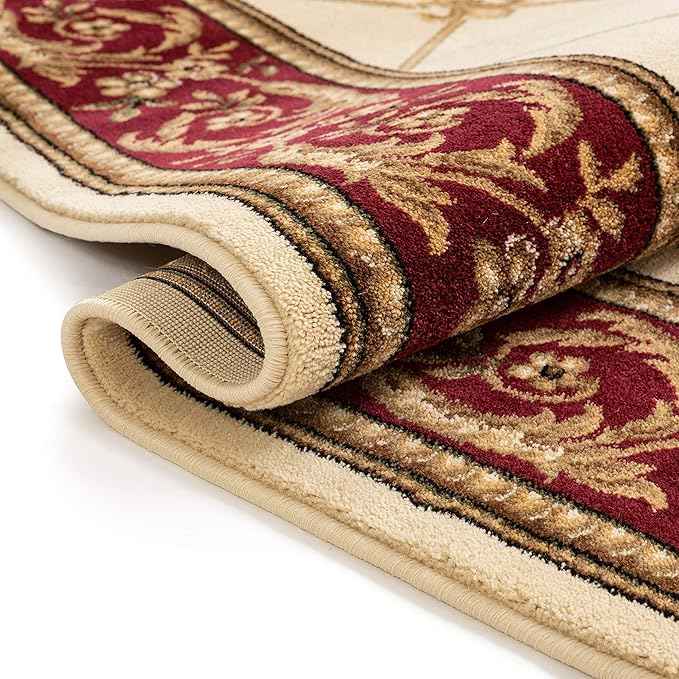 Well Woven Timeless Collection Fleur De Lis Ivory 3x12 Runner Luxurious Traditional French Aubusson Oriental Area Rug Perfect for Living Room Bedroom or Dining Room Easy-to-Clean Durable Design