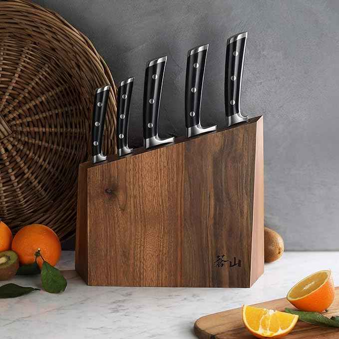 Cangshan TS Series 1024876 Swedish 14C28N Steel Forged 6-Piece Knife Block Set, Walnut
