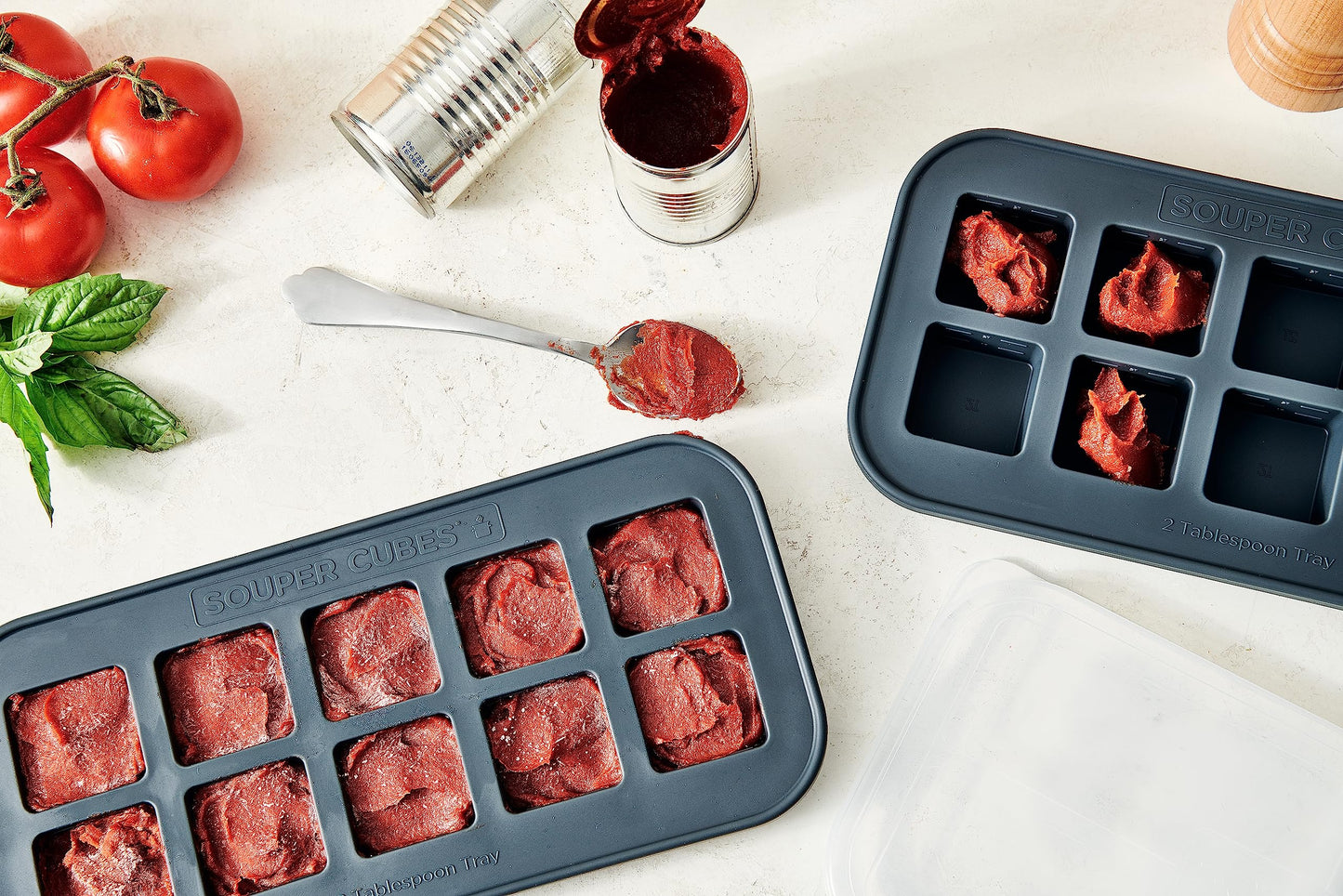 2 Tbsp Silicone Freezer Mold with Lid (1-Pack / Charcoal)