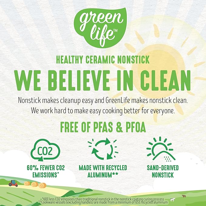 GreenLife Soft Grip Healthy Ceramic Nonstick 23 Piece Kitchen Cookware Pots and Frying Sauce Saute Pans Set with Kitchen Utensils, PFAS-Free, Dishwasher Safe, Black