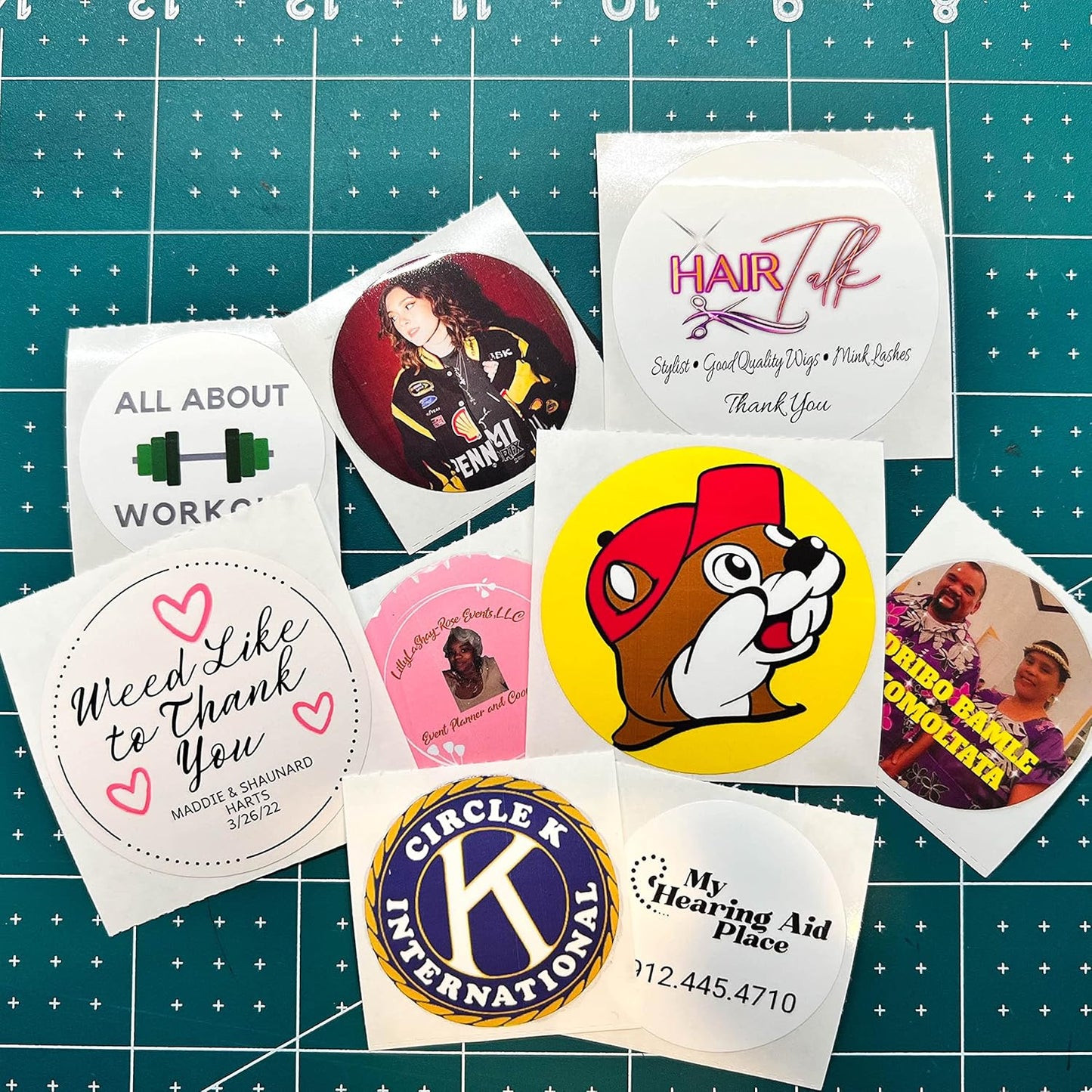 150 Custom Circle/Square BOPP Roll Labels- Personalized Stickers for Business Logo, Party, Wedding Favor, Baby Shower-Any Design Text + Image, Matte/Gloss Finish (2 Inch Square)