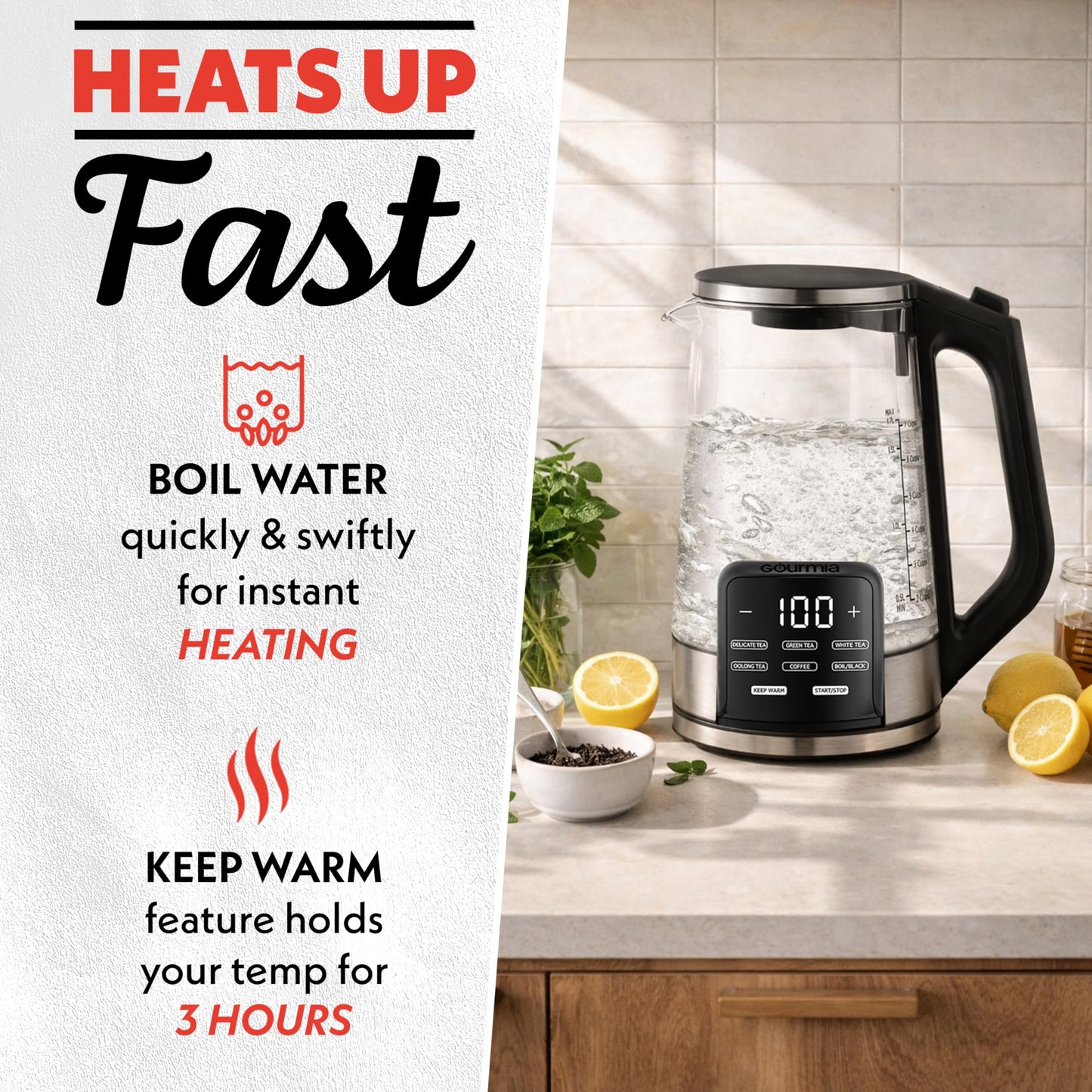 Electric Glass Kettle (Black)