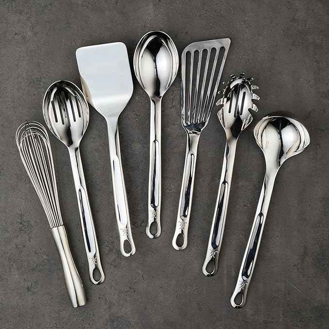 Hestan Provisions, Chef's Tools, Ultimate Set, 8-Piece, Stainless Steel Utensil set with Porcelain Bain Marie