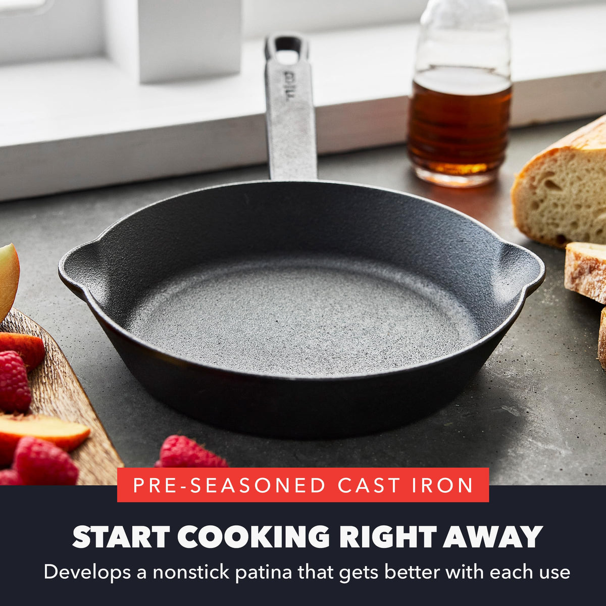 x Bobby Flay 8" Pre (8" Cast Iron Skillet / Black)