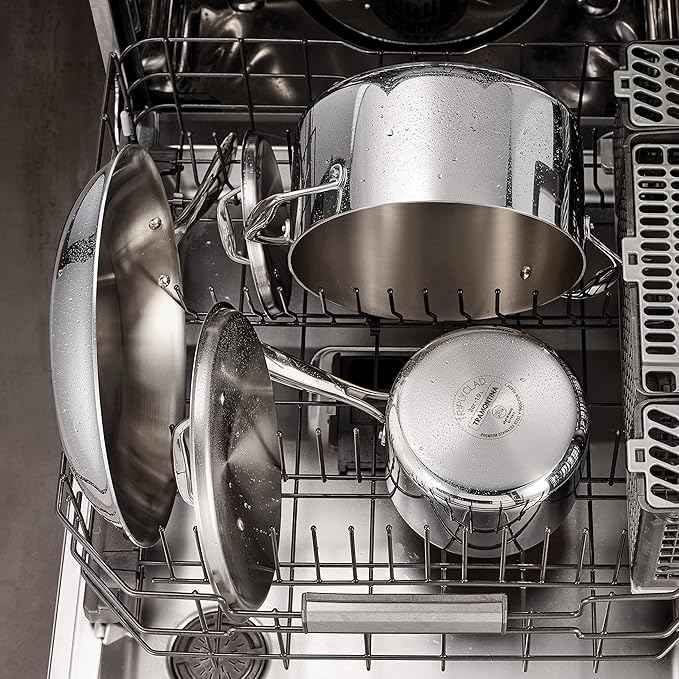 Tramontina Signature Tri-Ply Clad Stainless Steel 12-Piece Cookware Set with Lids, Pots and Pans Kitchen Set, Induction-Ready, Dishwasher-Safe, NSF-Certified, Made in Brazil