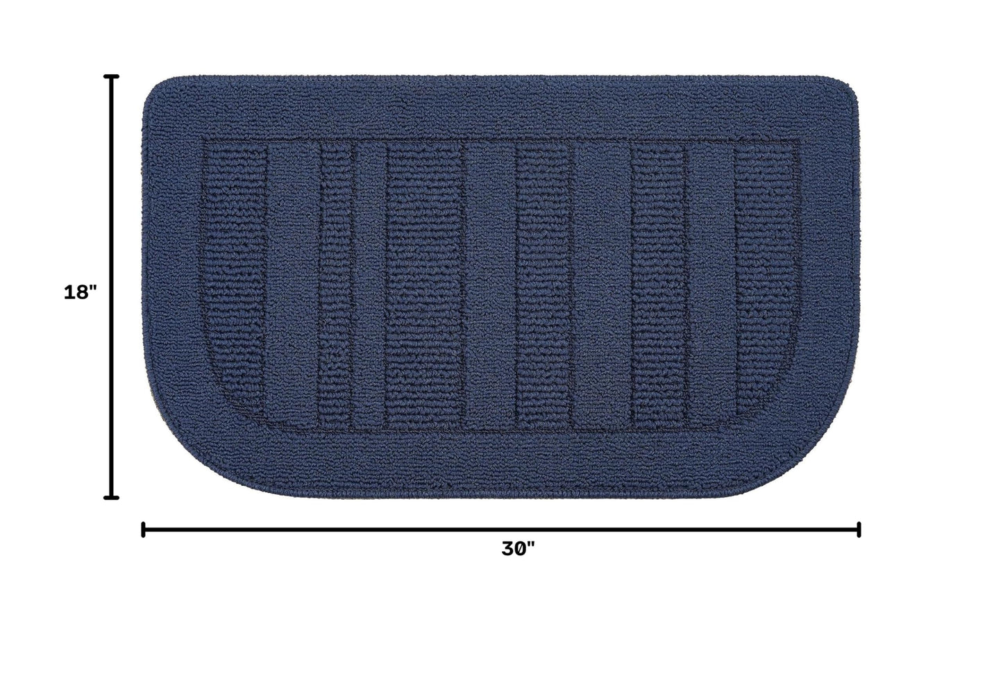 30x18 Inch Kitchen Rugs Non Slip Washable Sink Rug (1'6" x 2'6" (Semicircular) / Navy Blue)