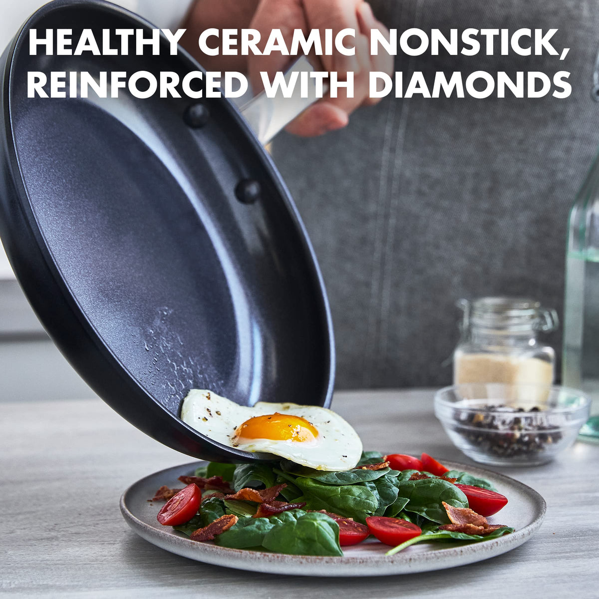Chatham Prime Midnight Hard Anodized Healthy Ceramic Nonstick (5 Piece Cookware Pots and Pans Set)