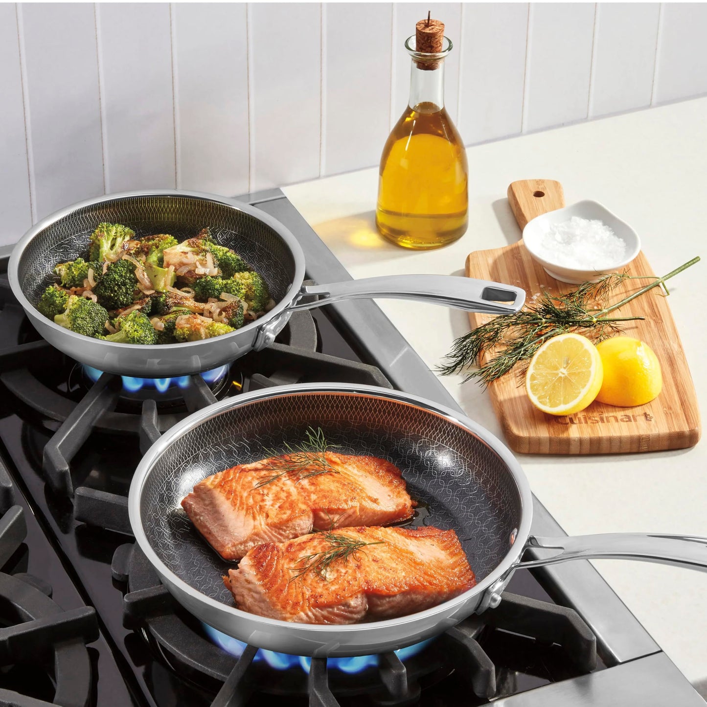 Hybrid Stainless Steel Pans (8 and 10-inch Skillet Set)