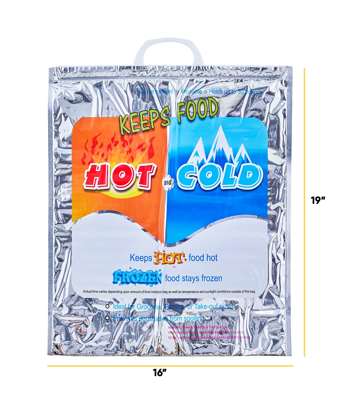 Hot and Cold Insulated Bags for Food Delivery (Large (Meal and Grocery Size))