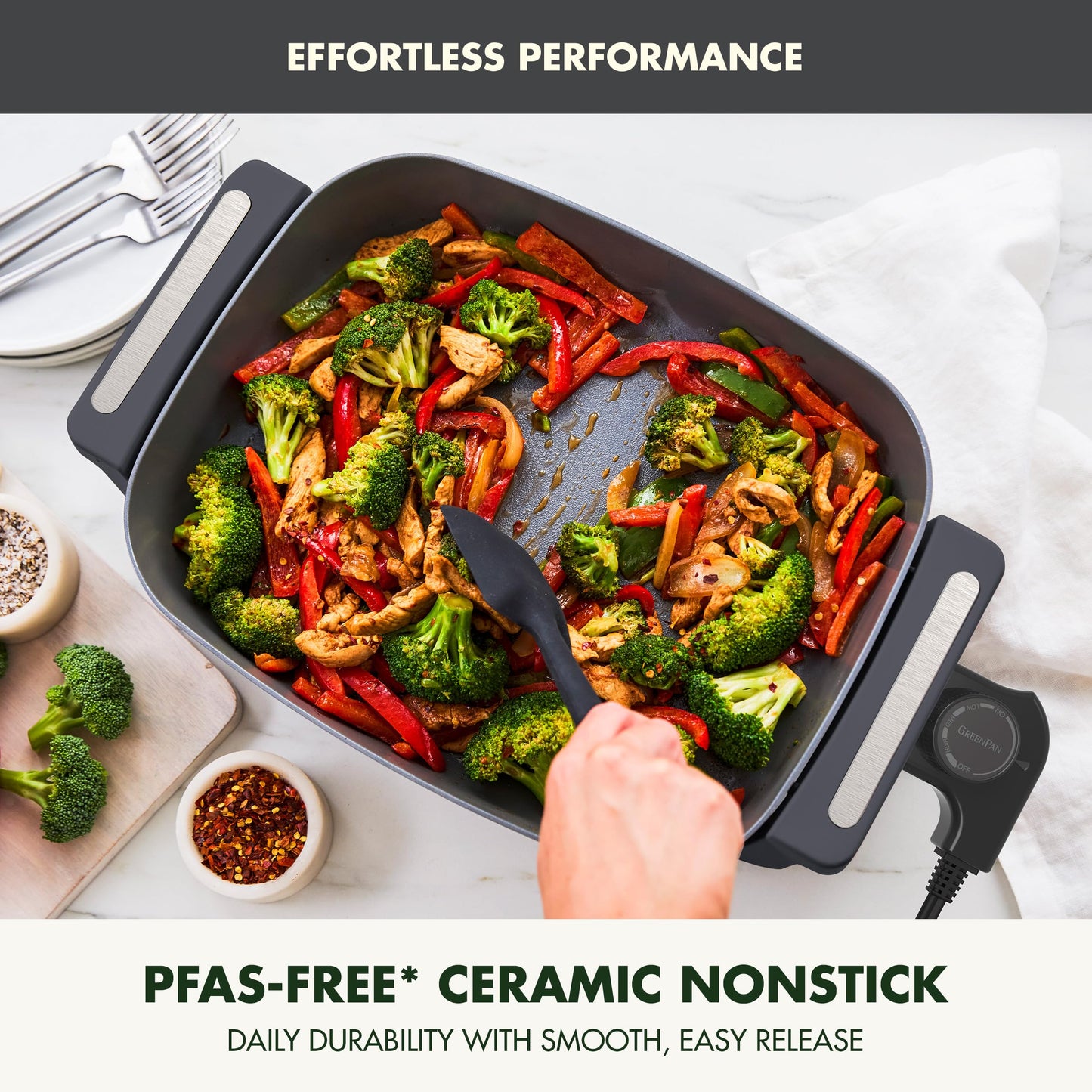 Advanced 12” X 15” Electric Skillet with Lid (12" x 5" Electric Skillet / Graphite)