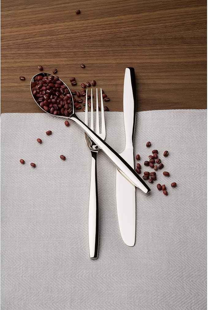 nambe Aidan Flatware Set, 45-Pc Set, 18/10 Mirror Stainless Steel Silverware Cutlery Set, Designed for Home Kitchens or Restaurants, Service for 8 and a 3pc Hostess Utensil Set, Dishwasher Safe