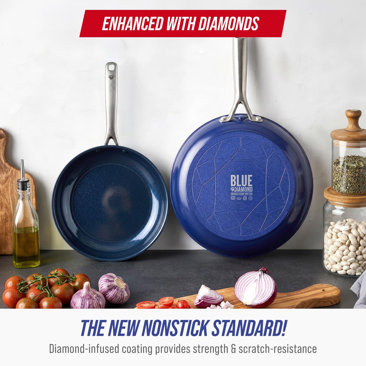 2 Piece Nonstick Frying Pan Set (9.5" and 11" Frypan Skillet Set)