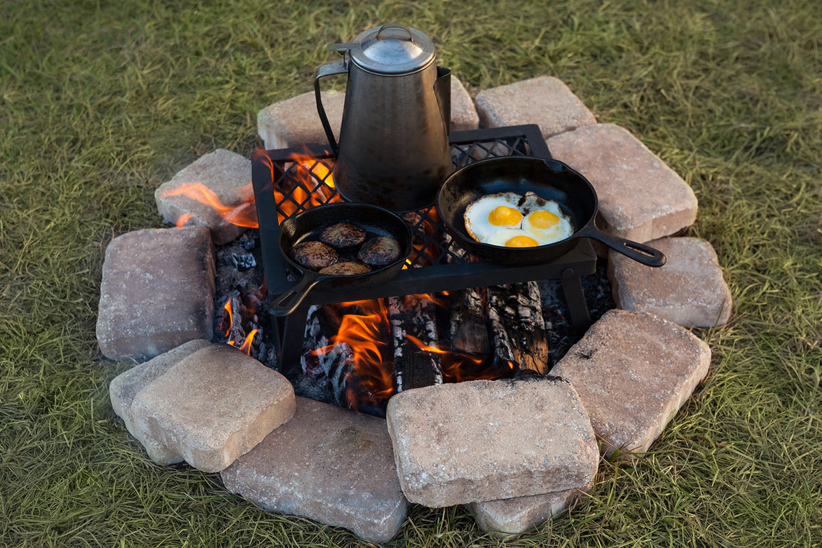 Heavy Duty Portable Camping Grill Grate for Outdoor Open Flame Cooking