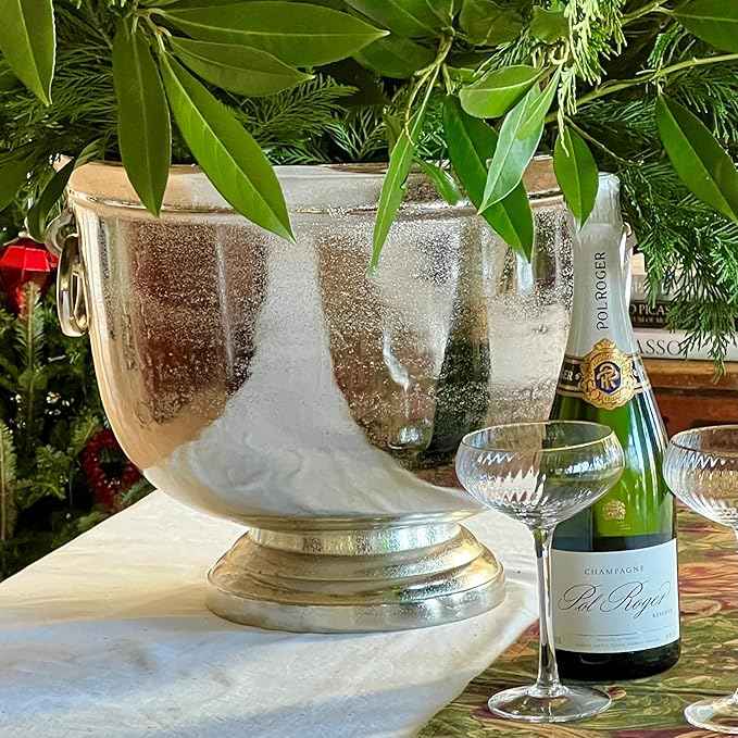 WHW Whole House Worlds Oversized Luxury Champagne Bucket with Old World Panache, 17.75 Inches, (45 cm) Grand Hotel Collection