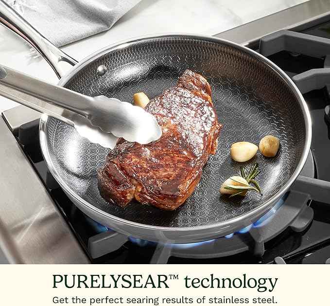 Cuisinart FusionElite+ Hybrid Nonstick Tri-Ply Stainless Steel Cookware Set, 6-Piece Skillet Cooking Set with PURELYSEAR Ceramic Nonstick Technology, Scratch Proof, Cool Grip Handles, Dishwasher Safe