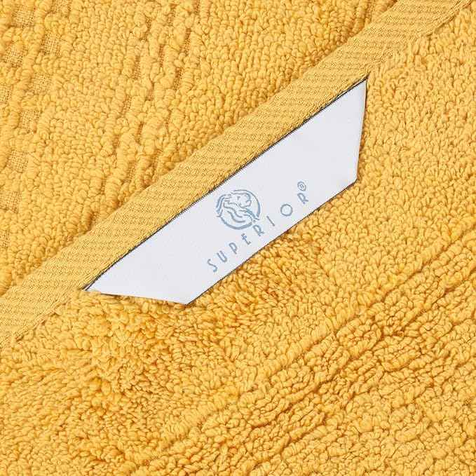 Superior Playa Zero Twist Cotton Medium Weight Towels, for Guest Bath, Bathroom, Shower, Spa, Plush, Quick Dry, Ultra-Soft Towels, Bath Essentials, Waffle Textured, 12 Piece Assorted Towel Set, Gold