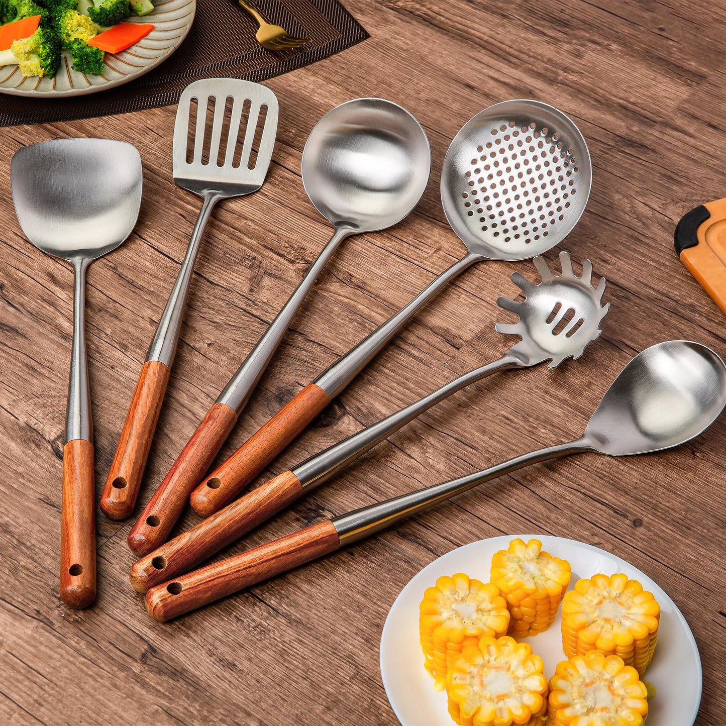 304 Stainless Steel Kitchen Utensil Sets (6 Count)