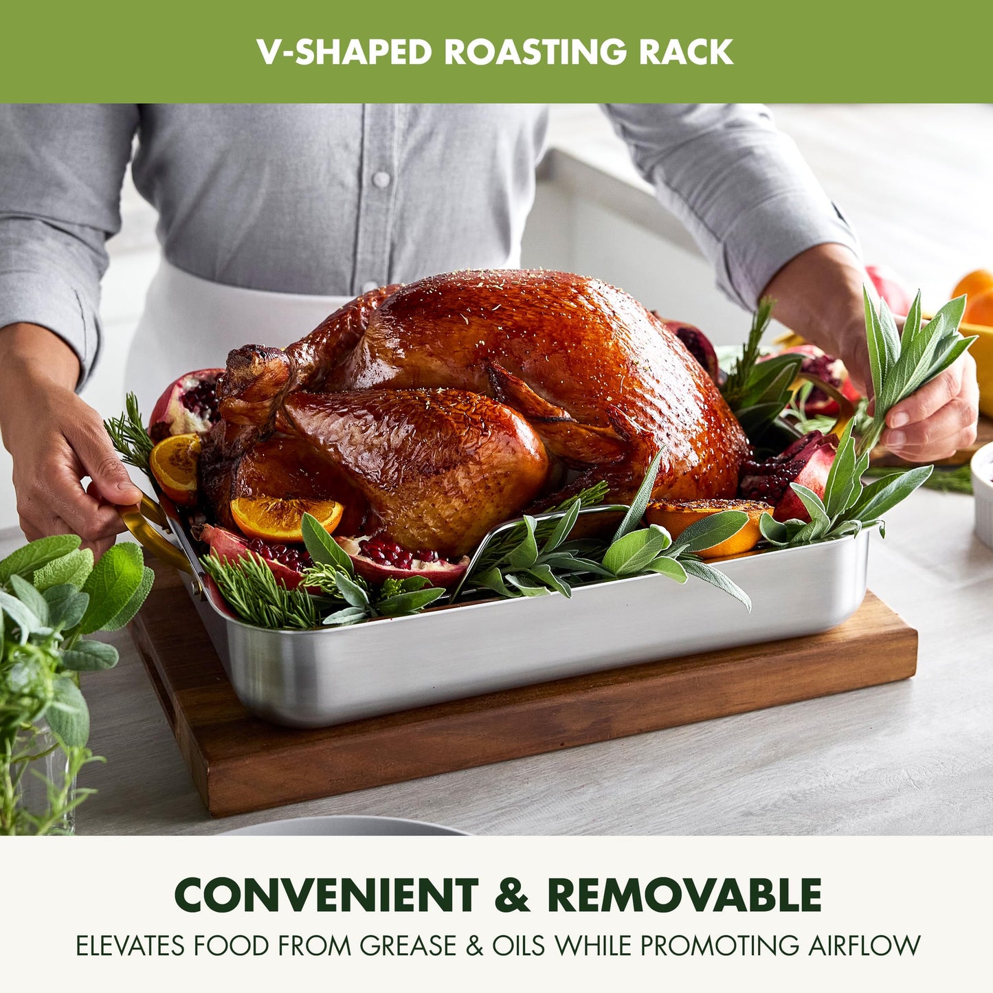 Reserve 16" x 13" Tri (16" x 13" Roasting Pan / Stainless Steel)