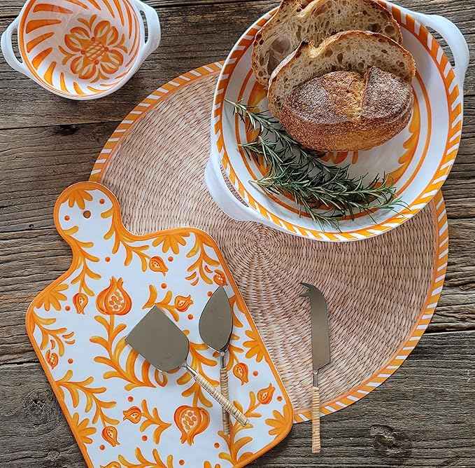 Le Cadeaux Luxury Melamine 12 Piece Dinnerwear Set, Service for 4, Sicily Orange
