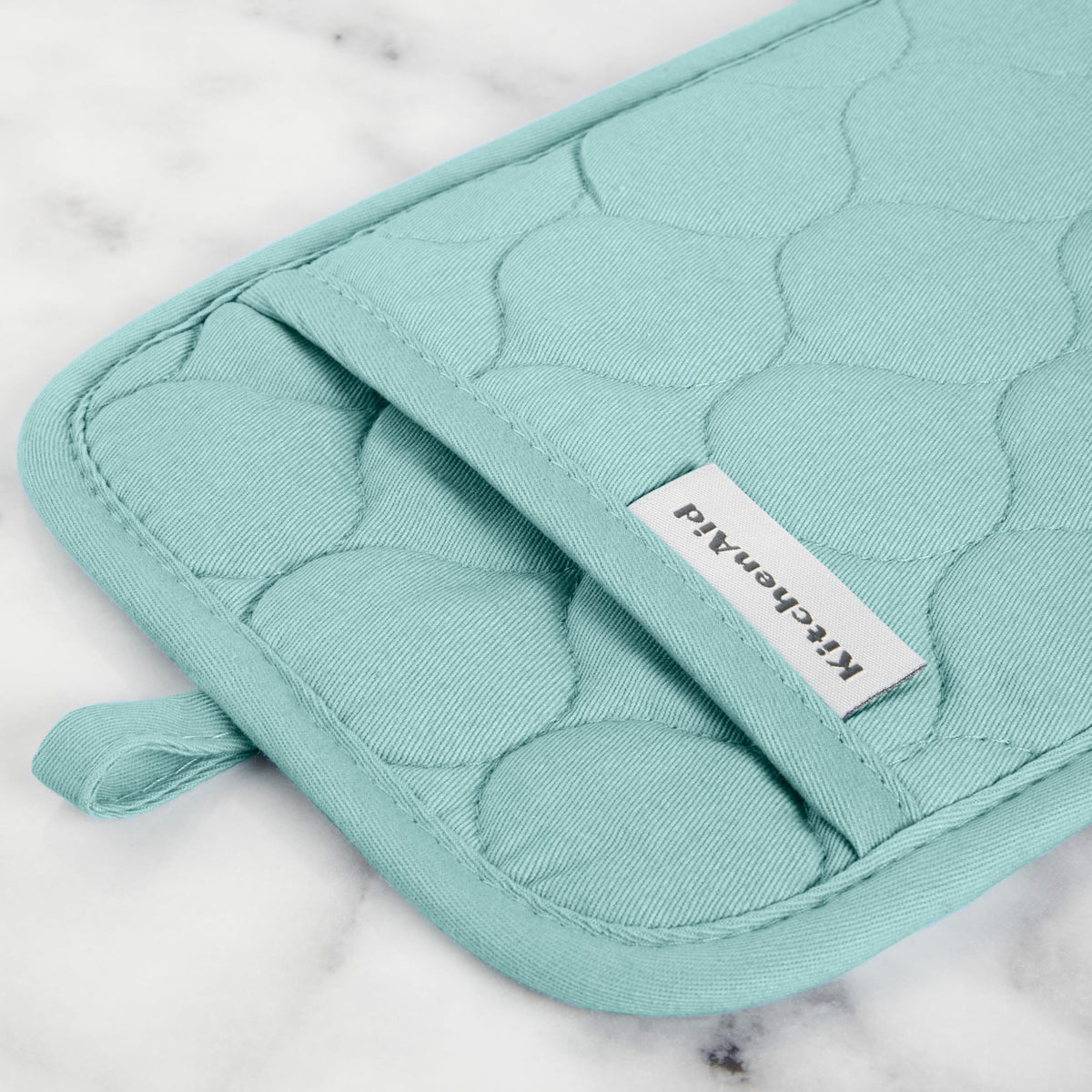 Quilted Cotton Oven Mitt (Mineral Water)