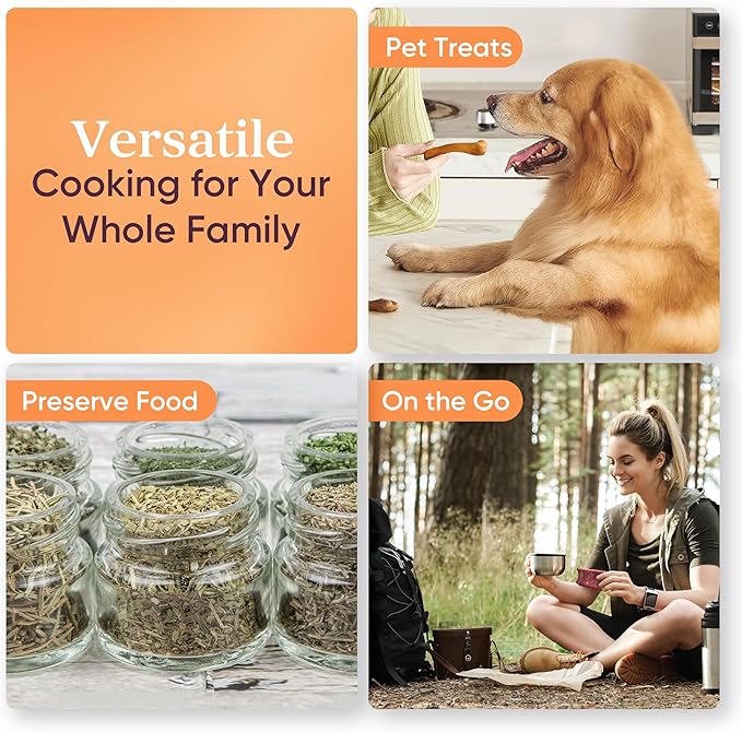 COSORI Food Dehydrator, Bigger Than 7 Trays with Large 6.5 ft² Drying Space, Stainless Steel Trays, 600W Faster Drying, 165°F Dehydrated Dryer for Jerky, Dog Treats, Herbs, Meat, Fruit, Yogurt, Silver