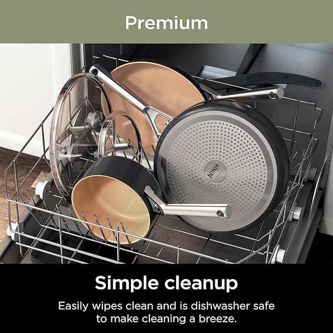 Ninja Pots and Pans Set Non Stick | Extended Life Premium Ceramic Cookware Set | 9-Piece Nonstick | PTFE Free | Oven Safe to 550°F | Induction Compatible | Frying Pan x3 | Cooking Pot x3 | CW99009