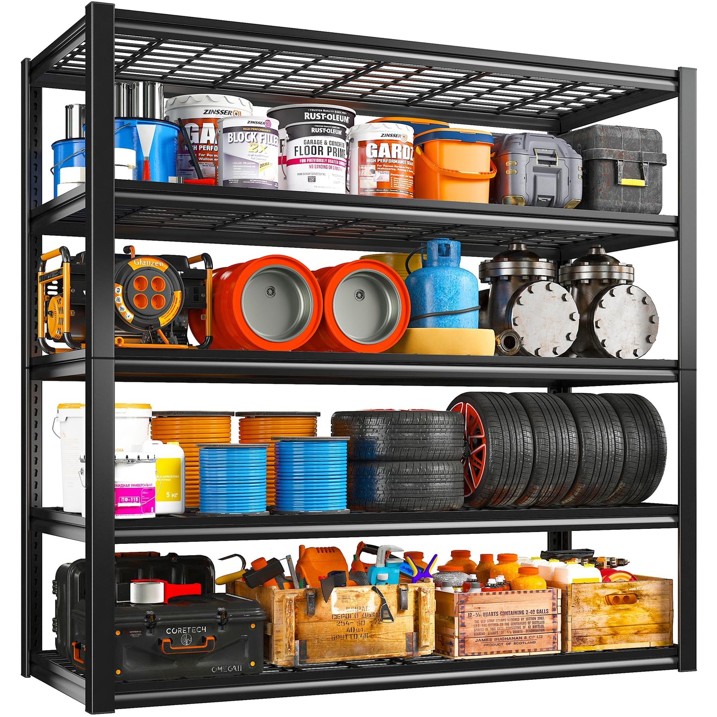 48" W Garage Shelving Load 2500LBS (48''W X 72''H X18''D)