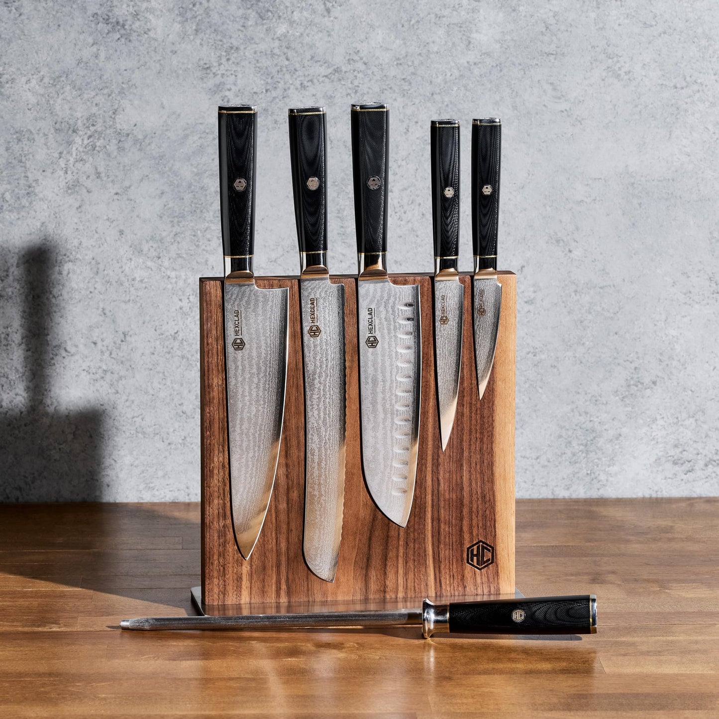 13" Magnetic Walnut Kitchen Knife Block Holder (13-Inch)