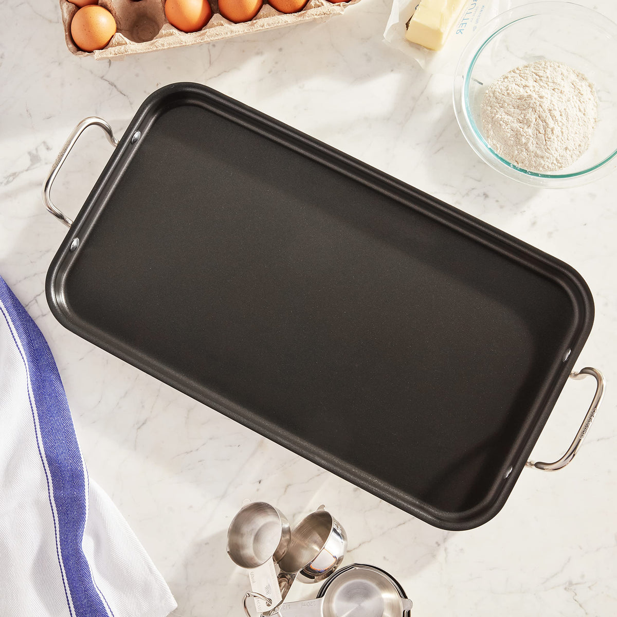 Griddle Skillet (Non-Stick Double Burner)