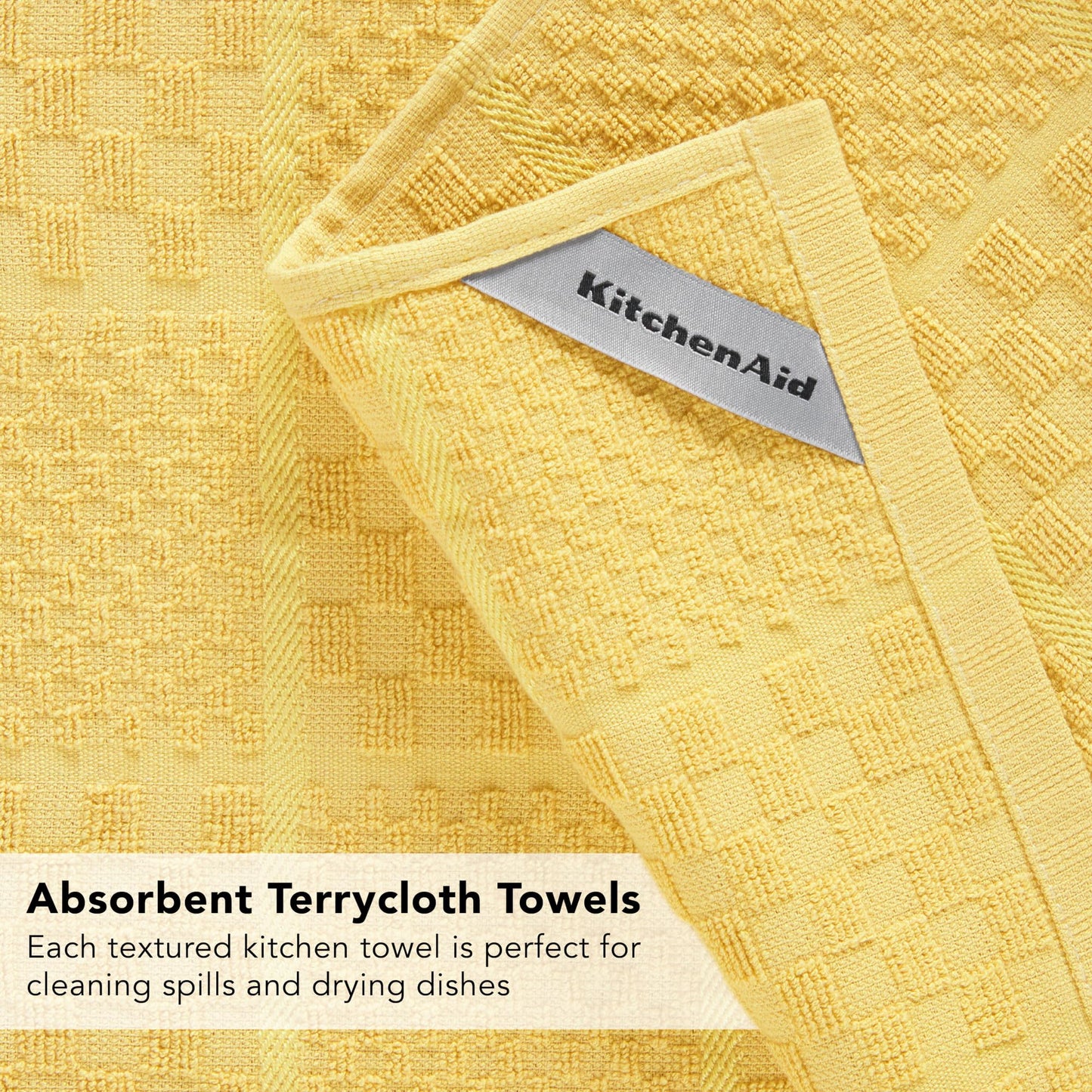Quilted Cotton Terry Cloth Oven Mitt (Butter Yellow)