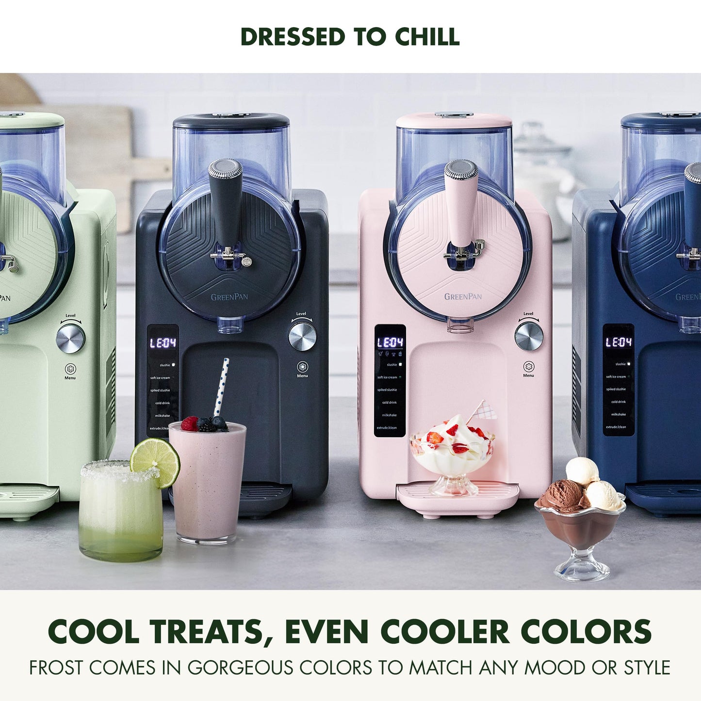Frost Ice Cream Maker & Slushie Machine (4 Pint Ice Cream & Frozen Drink Maker / Cream White)