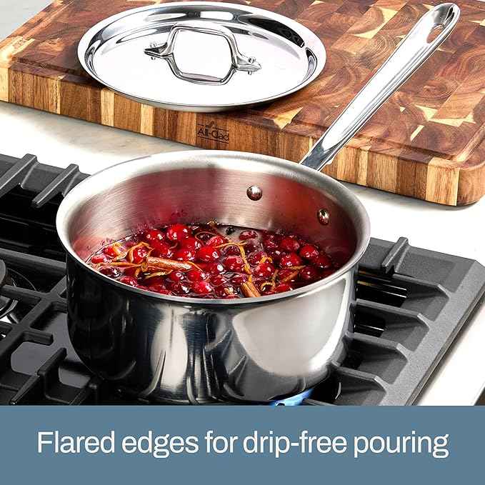 All-Clad D3® Stainless Steel 10 Piece Cookware Set- Made in USA- Includes Frying Pans, Saucepan, Sautépan, Stockpot - Professional Grade -Oven Safe & Induction Compatible