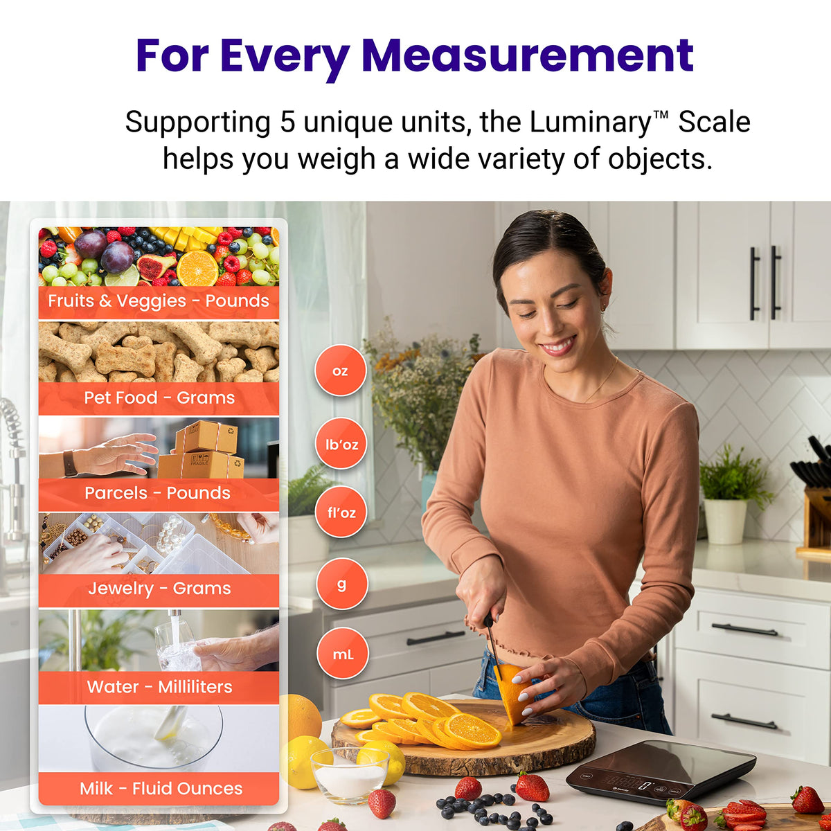 22lb Food Nutrition Scale (Stainless Steel with Black Accents)
