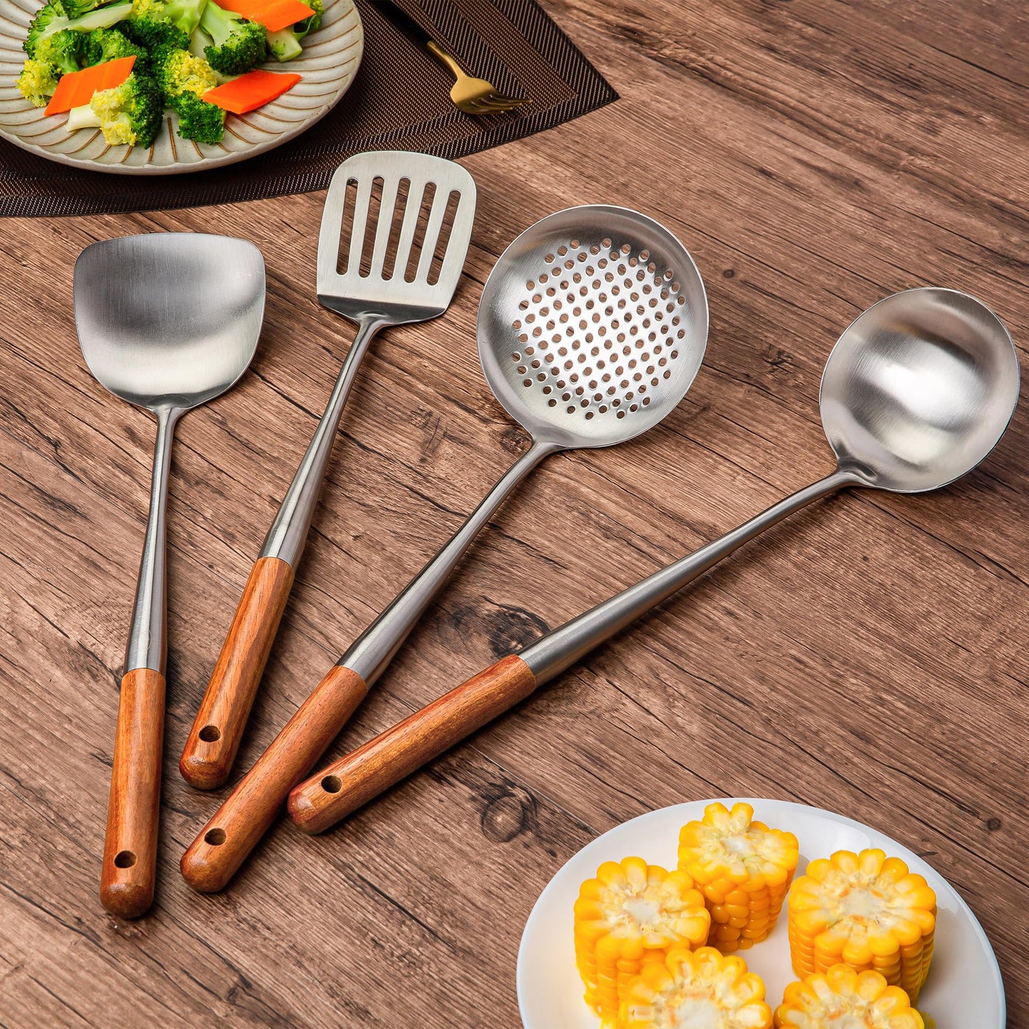 17inch Wok Spatula and Ladle (4 Count)