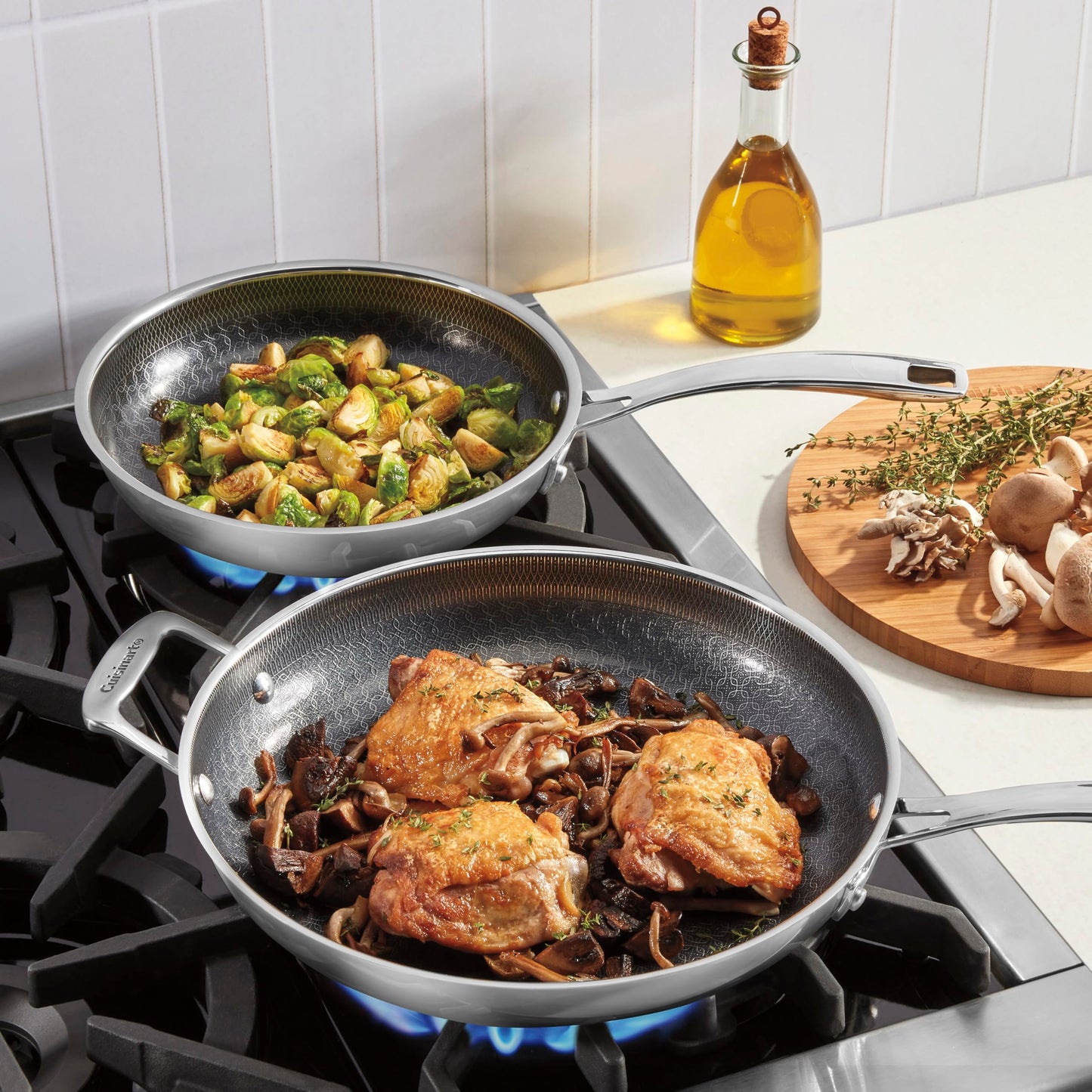 Hybrid Stainless Steel Pans (10 and 12-inch Skillet Set)
