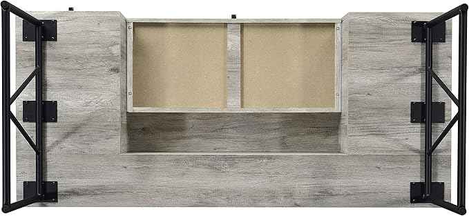 Coaster Home Furnishings Analiese Rustic 63-Inch 4-Drawer Home Office Computer Writing Desk Study Table with Storage Engineered Eco-Friendly Wood Look Laminate Sturdy Steel Grey Driftwood 801999
