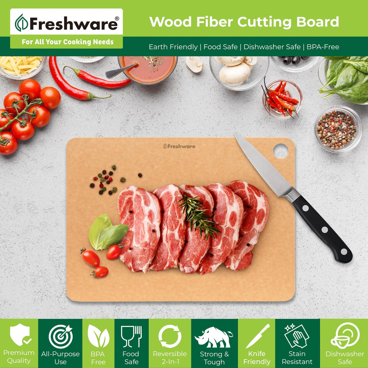 Wood Cutting Board for Kitchen (15" x 11.25" [No Groove] [Natural] / 15"L x 11.3"W)