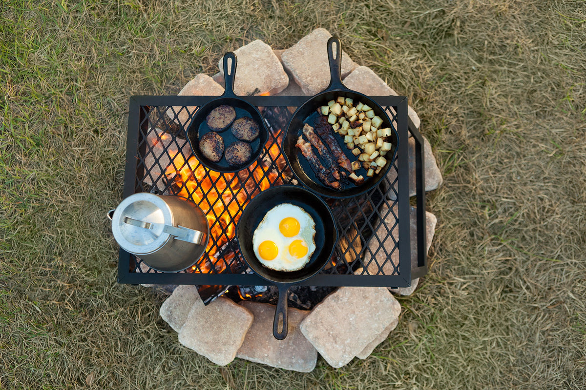 Heavy Duty Portable Camping Grill Grate for Outdoor Open Flame Cooking