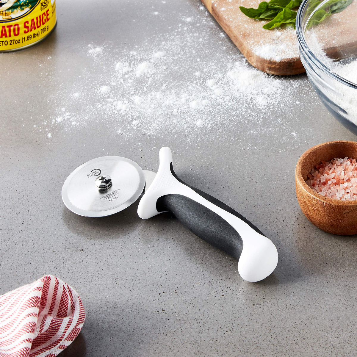 Millennia Pizza Cutter with White Handle (2.75 Inch Pizza Cutter with White Handle)