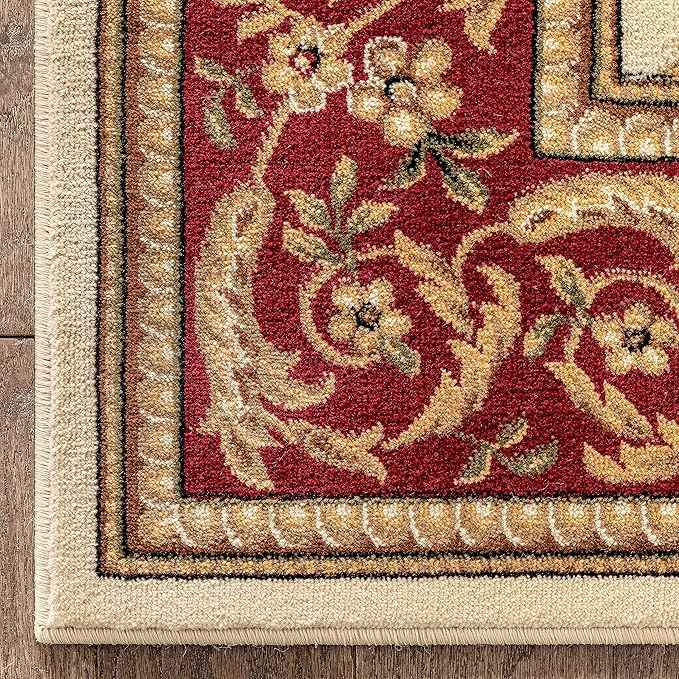 Well Woven Timeless Collection Fleur De Lis Ivory 3x5 Luxurious Traditional French Aubusson Oriental Area Rug Perfect for Living Room Bedroom or Dining Room Easy-to-Clean Durable Design