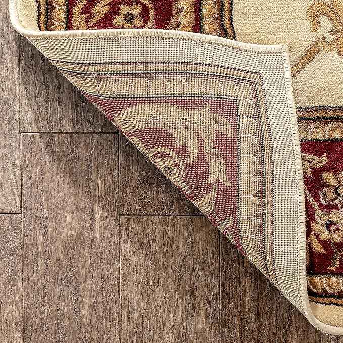 Well Woven Timeless Collection Fleur De Lis Ivory 3x5 Luxurious Traditional French Aubusson Oriental Area Rug Perfect for Living Room Bedroom or Dining Room Easy-to-Clean Durable Design