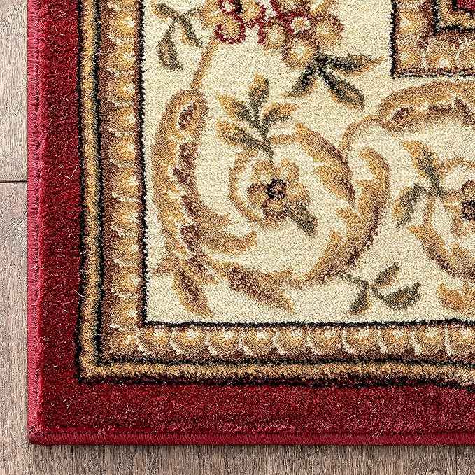 Patrician Trellis Red French European Formal Traditional 2x7 (2'3" X 7'3") Runner Rug Stain/Fade Resistant Contemporary Floral Thick Soft Plush Hallway Entryway Living Dining Room Area Rug