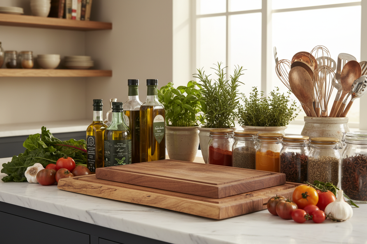 Elevate your home cooking with our curated kitchen essentials and flavorful ingredients. 