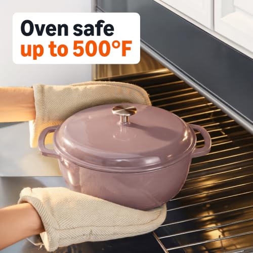 Enameled Cast Iron Dutch Oven Pot With Lid (7.3 Qt / Clay)